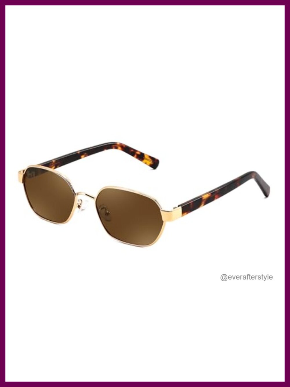 Polarized Hexagon Sunglasses Retro Rectangle Frame UV400 Protection